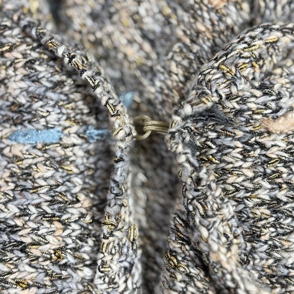 Chicos Open Front Knit Poncho w/ Fringe Hem Multicolor Womens OSFM - Picture 4 of 7